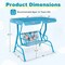 2 Seater Kids Patio Swing with Adjustable Canopy, Metal Frame and Safety Belts